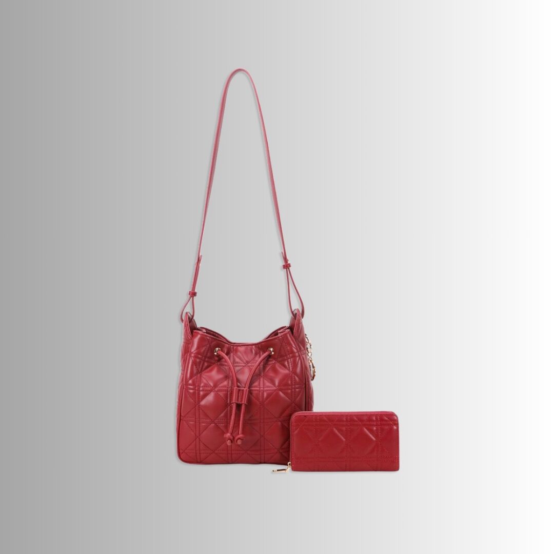 Quilted Bucket Bag with Wallet