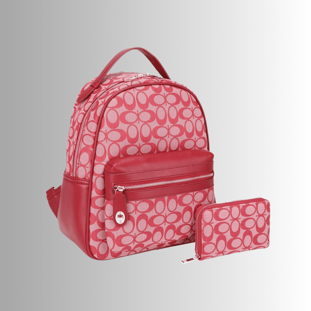 Pattern Backpack and Wallet