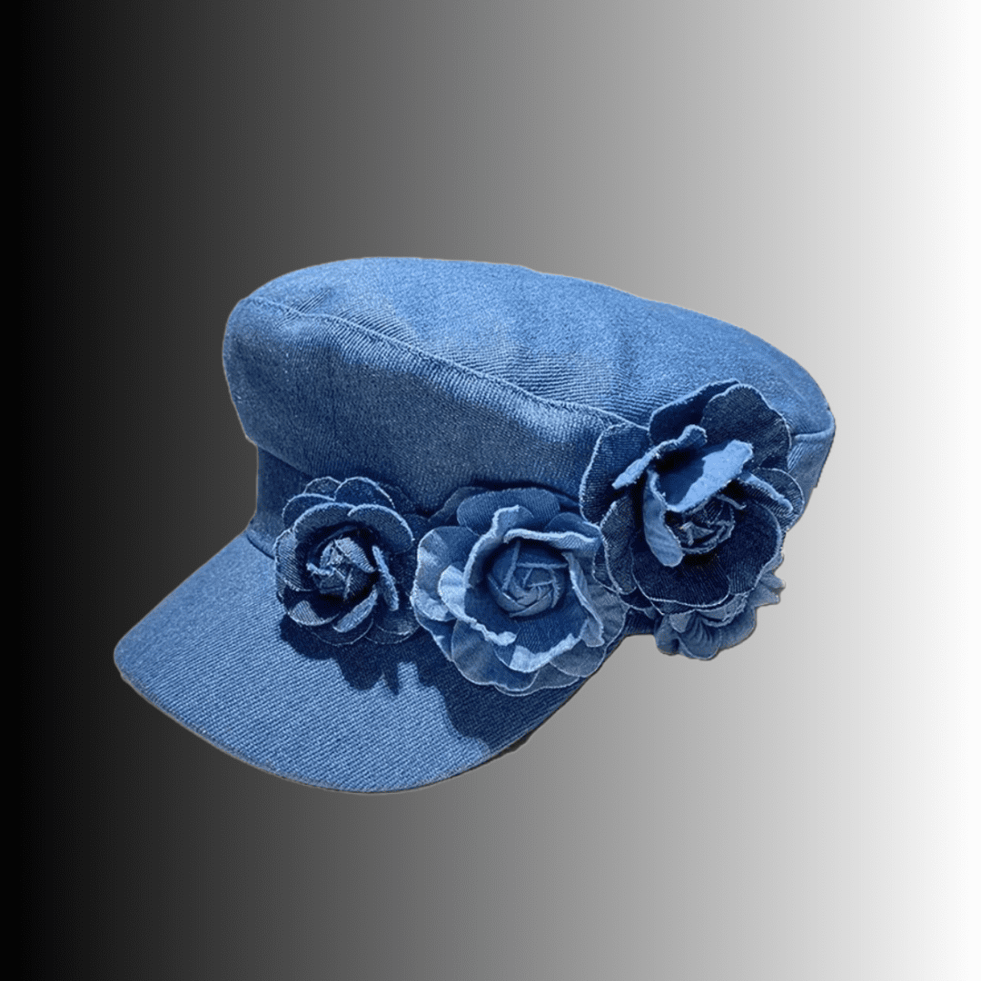 Denim Flower Beret