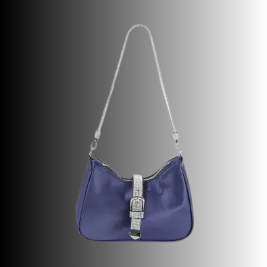 Rhinestone Accent Buckle Hobo