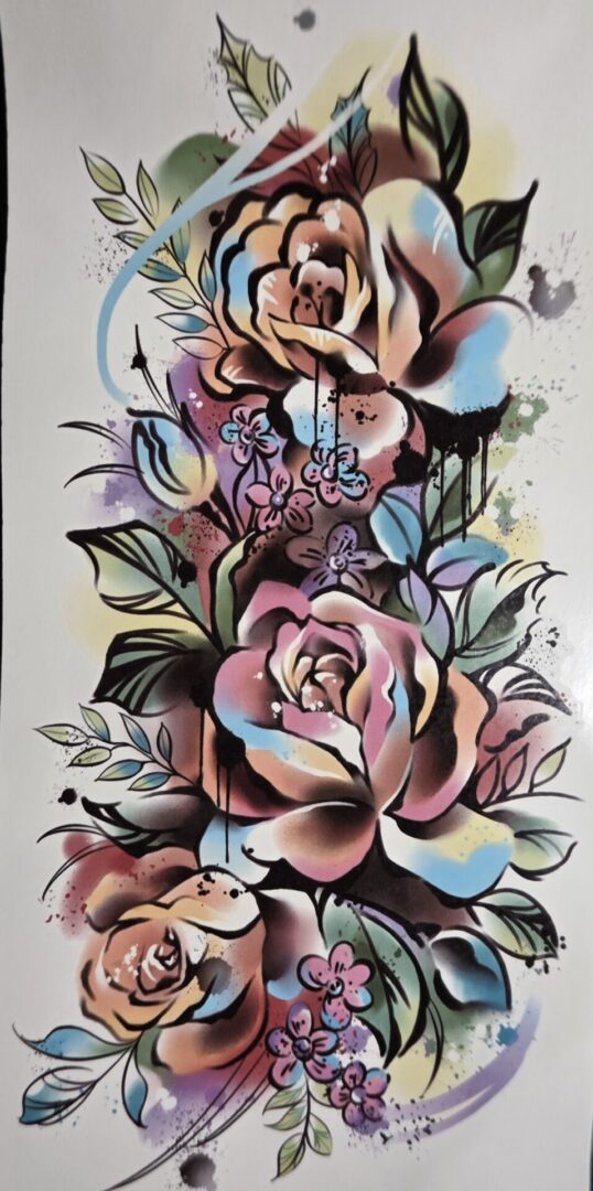 Temporary Flower Tattoos (Medium)