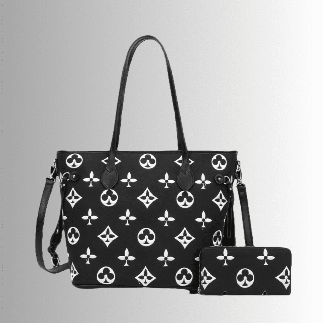 Floral Tote Bag with Wallet