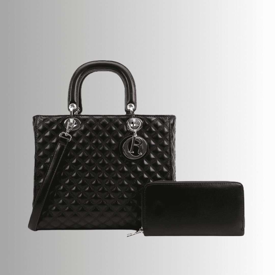 Quilted Tote Bag with Wallet