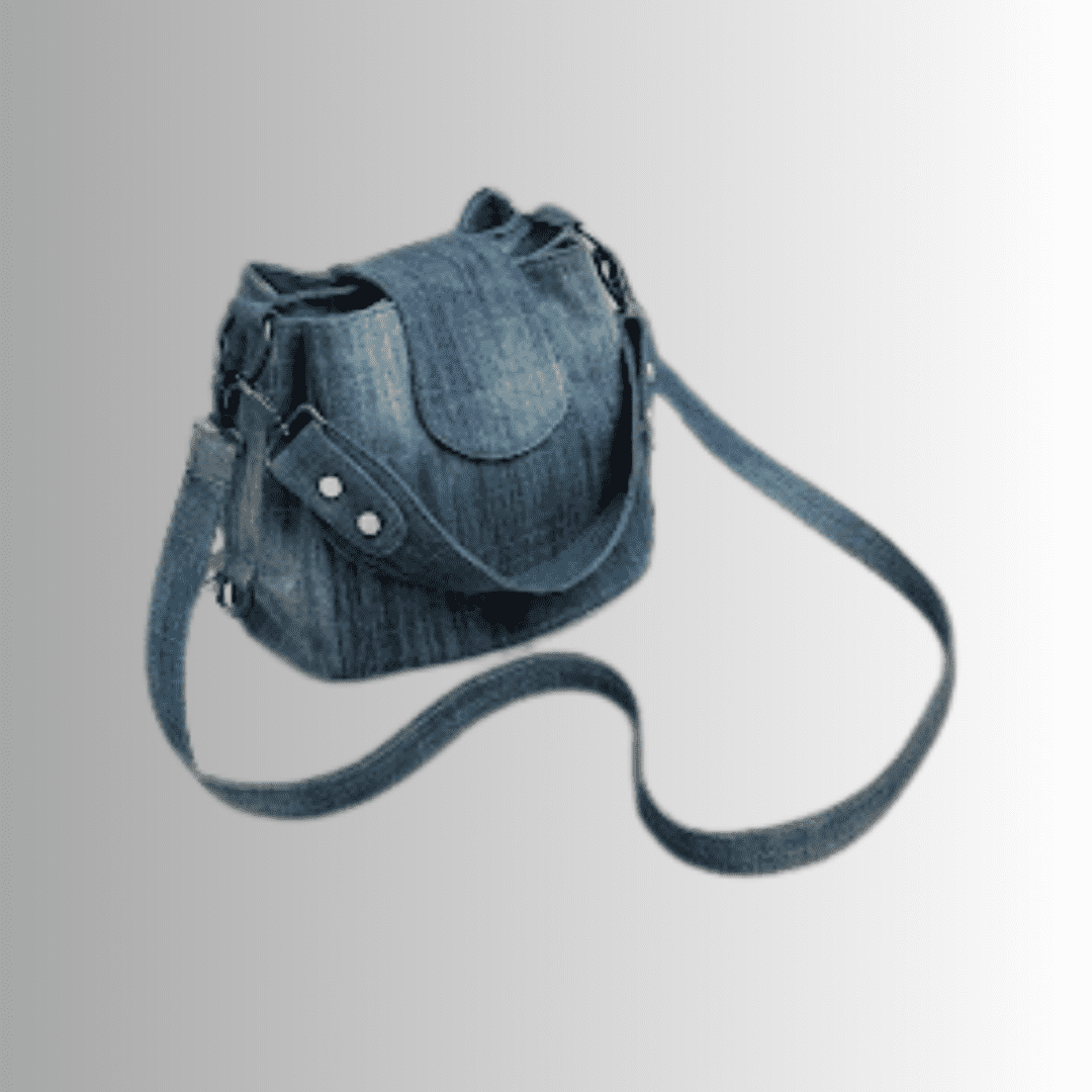 Denim Front Flap Crossbody Bag
