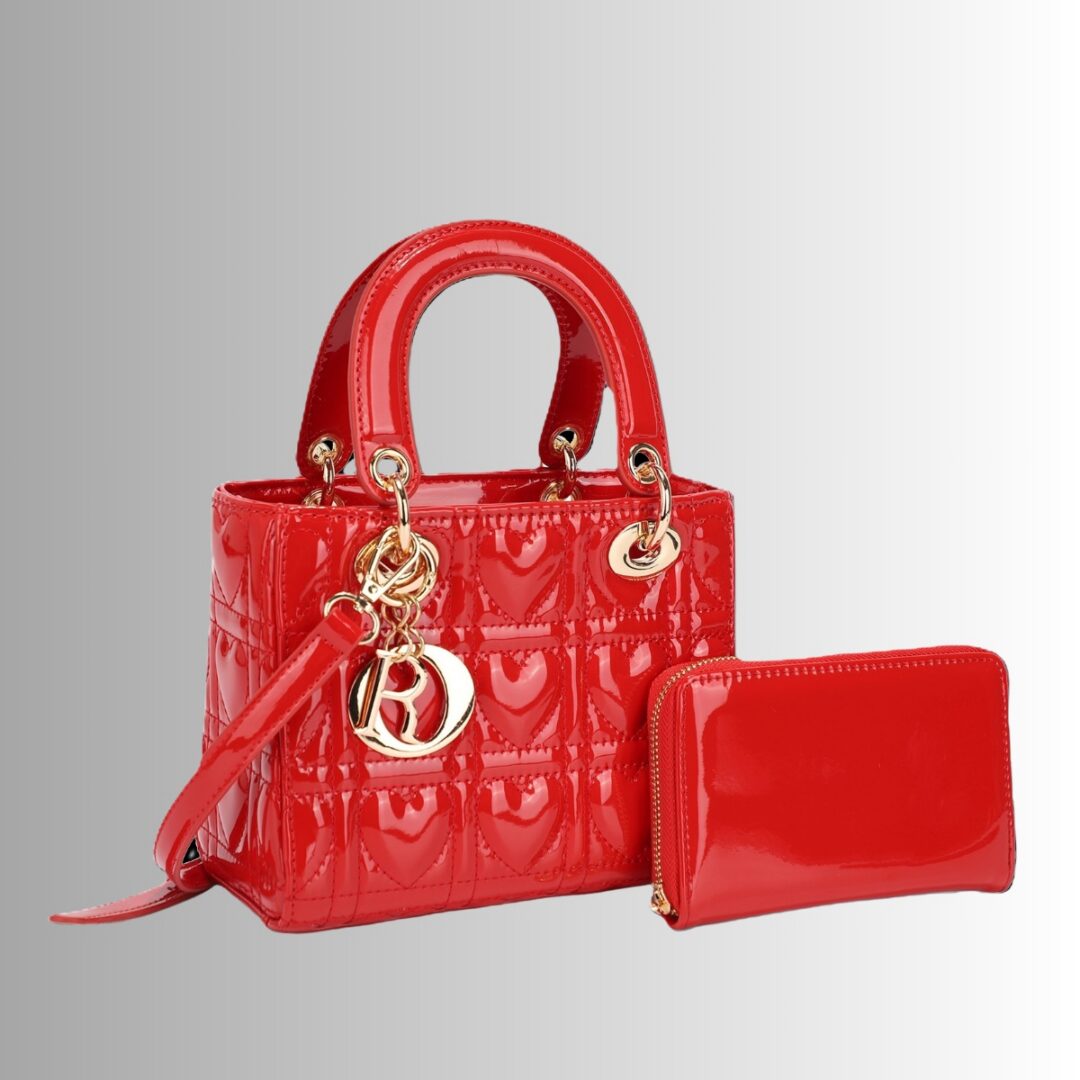 Quilted Square Heart Crossbody with Wallet